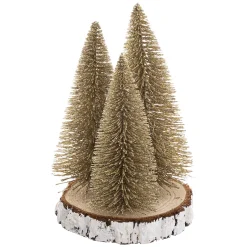Kerstdecoratie|ohgreen 3 kerstbomen op boomschijf
