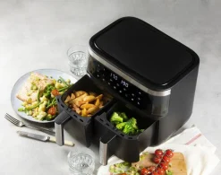 Keukentoestellen|ohgreen Airfryer double fry zone 2x4l