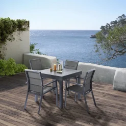 Tuinmeubelen|ohgreen Armstoel Modulo grijs antraciet