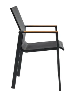 Tuinmeubelen|ohgreen Armstoel Norris zwart/teak