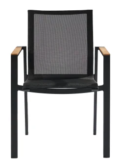 Tuinmeubelen|ohgreen Armstoel Norris zwart/teak