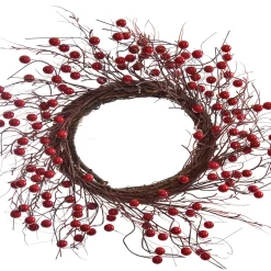 Kerstkransen En Guirlandes Kunststof|ohgreen Bessenkrans 45cm rood