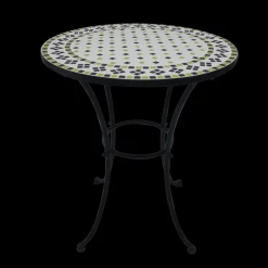 Tuinmeubelen|ohgreen Bistrotafel Rodin d60cm mozaiek groen/zwart/wit