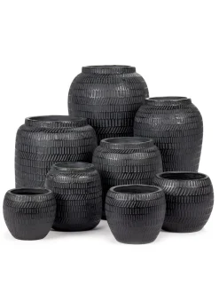 Potten En Vazen|ohgreen Black Ancient Sierpot m l15xb15x13 zwart