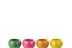 Potten En Vazen|ohgreen Bloempot smiley porselein mix small assortiment van 4