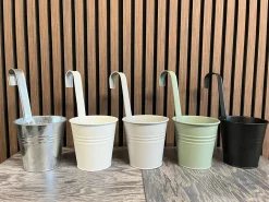 Metaal|ohgreen Bloempot zink met haak 5 kleuren