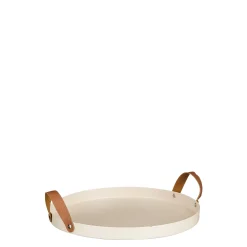 Sfeermakers|ohgreen Cadiz decoratie plateau ronde beige - h2,5xd30cm