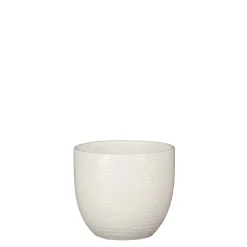 Potten En Vazen|ohgreen Carrie pot rond wit glaze - h14xd16cm