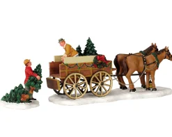 Lemax Kerstdorpen|ohgreen Christmas tree wagon, set of 2