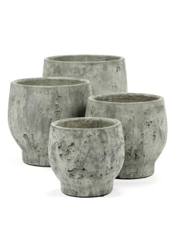 Potten En Vazen|ohgreen Clay Pot roots l17xb17x 15,5 grijs