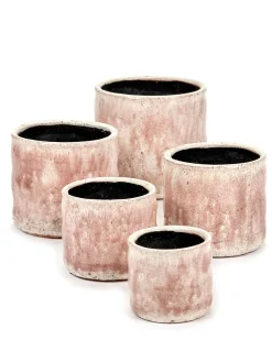 Potten En Vazen|ohgreen Craquelé Pot flame rose d10 h9 cm