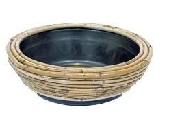 Potten En Vazen|ohgreen Drypot round stripe grey d30h12cm