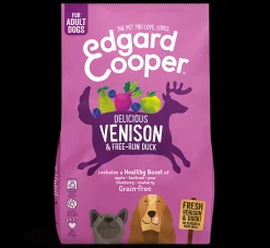 Hond Voeding|ohgreen Edgard & cooper, hondenbrokken voor adult met hert & eend, 12kg