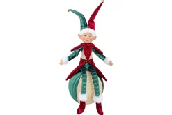 Thema Holiday|Kerstdecoratie|ohgreen Figuur elf sitting on ball bordeaux groen