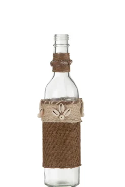 Sfeermakers|ohgreen Fles decoratie met schelpen glas bruin