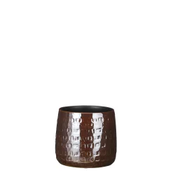 Potten En Vazen|ohgreen Floyd pot rond bruin - h13xd15cm