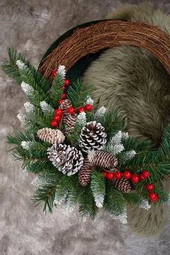 Kerstkransen En Guirlandes Kunststof|ohgreen Frosted berry grapevine wreath d41cm