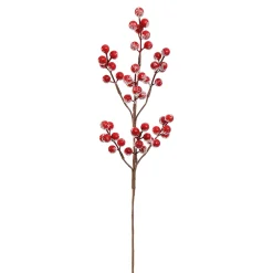 Kerstdecoratie|ohgreen Gesneeuwde bessentak 60cm rood