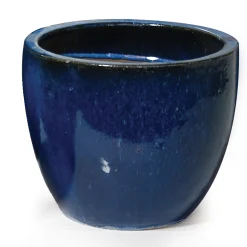 Aardewerk|ohgreen Glazed egg pot blue d23h19