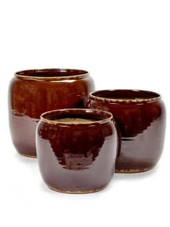 Potten En Vazen|ohgreen Glazed shades Pot costa s brown d18,5h19