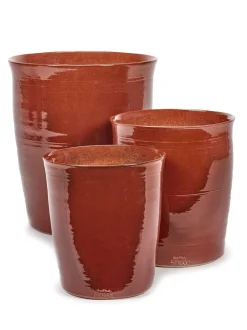Potten En Vazen|ohgreen Glazed shades Sierpot lines l40xb40xh44 rood