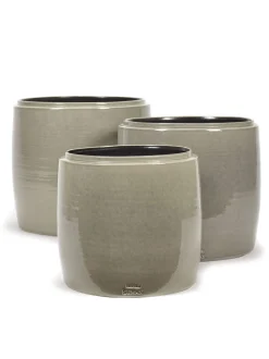 Potten En Vazen|ohgreen Glazed shades Sierpot l38xb38xh38 grijs
