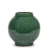 Potten En Vazen|ohgreen Glazed shades Sierpot l24,5xb24,5x24 d.groen