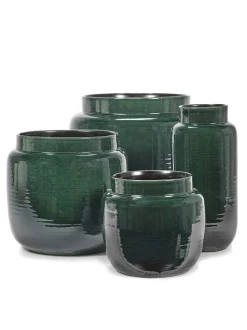 Potten En Vazen|ohgreen Glazed shades Sierpot l40xb40xh36,5 d.groen