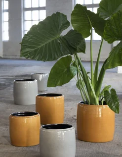 Potten En Vazen|ohgreen Glazed shades Sierpot l38xb38xh38 honey
