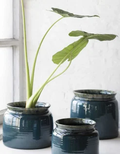 Potten En Vazen|ohgreen Glazed shades Sierpot 23x23x19 reactive blue