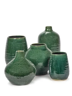 Potten En Vazen|ohgreen Glazed shades Vaas s l24xb24x h23,5 d.groen