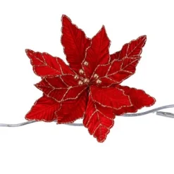 Kerstornamenten|ohgreen Glitter poinsettia bloemclip