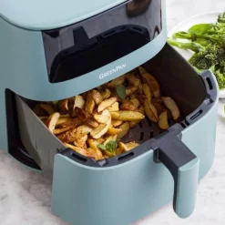 Keukentoestellen|ohgreen Greenpan bistro xxl airfryer - smokey blue - pfas-vrije keramische antiaanbaklaag - 7,2l mand - 11 presets