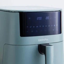 Keukentoestellen|ohgreen Greenpan bistro xxl airfryer - smokey blue - pfas-vrije keramische antiaanbaklaag - 7,2l mand - 11 presets