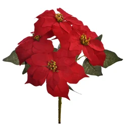 Kerstdecoratie|ohgreen Grote kerststerbos x5 44cm rood