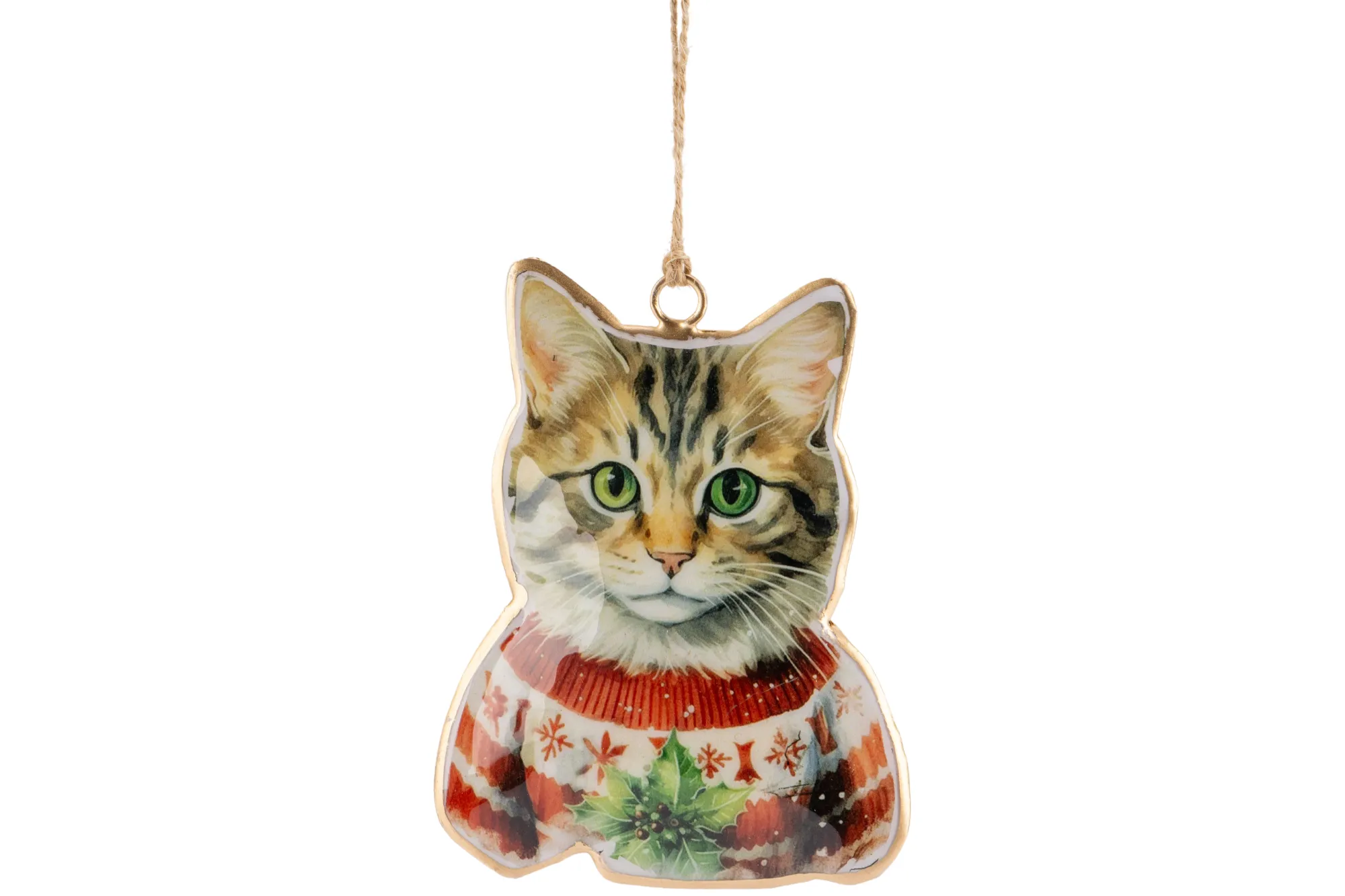 Kerstornamenten|ohgreen Hanger vintage cat rood