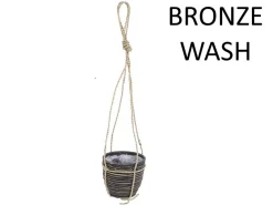 Potten En Vazen|ohgreen Hanging pot stripe bronze d15h14cm
