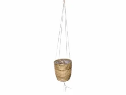 Potten En Vazen|ohgreen Hanging pot stripe grey d13h11cm