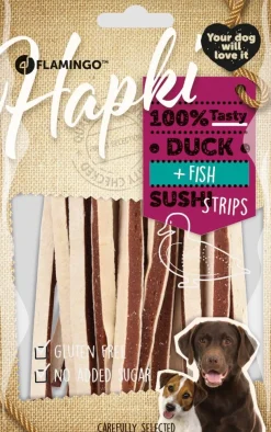 Werelddierendag|Hond Voeding|ohgreen Hapki duck & fish sushi strips 85gr