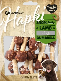 Werelddierendag|Hond Voeding|ohgreen Hapki lamb & rice dumbell 150gr