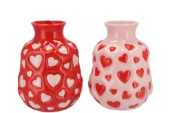 Potten En Vazen|ohgreen Heartbreaker rood/roze vaas 21x21x27