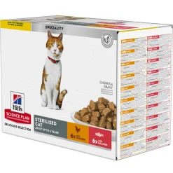Kat Voeding|ohgreen Hill's science plan adult sterilised cat kattenvoer met kip & zalm multipack 85g