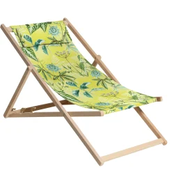 Tuinmeubelen|ohgreen Hout strandstoel Mauel pastel yellow