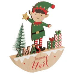 Thema Holiday|Kerstdecoratie|ohgreen Houten decoratie elf h17cm