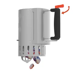 Accessoires En Onderhoud|ohgreen Houtskoolstarter met safe-drop uit rvs Ø16,5cm H27,5cm