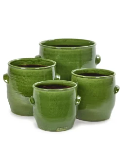 Potten En Vazen|ohgreen Jars Pot handles groen d16 h16