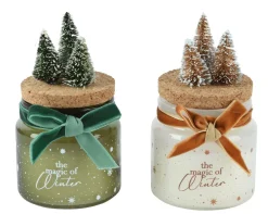 Thema Cosy|Kerstdecoratie|ohgreen Kaars strik fluweel kerstboom