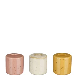 Sfeermakers|ohgreen Kandelaar oranje roze off white 3 assorti - h5xd5cm