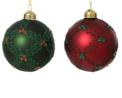 Thema Classic|Kerstballen|ohgreen Kerstbal glas mat met diamanten