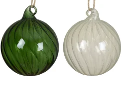 Thema Cosy|Kerstballen|ohgreen Kerstbal glas transparant spiraal